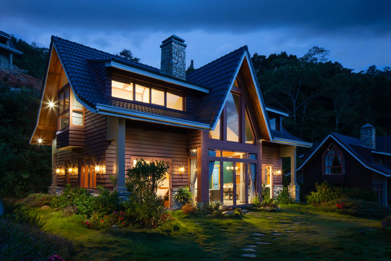 Limestone lodge-style architecture near Comfort, Texas