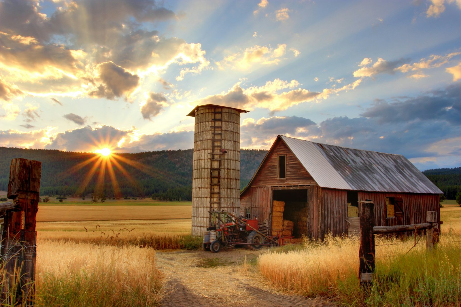 Ranch barn and pasture near Harper, Texas